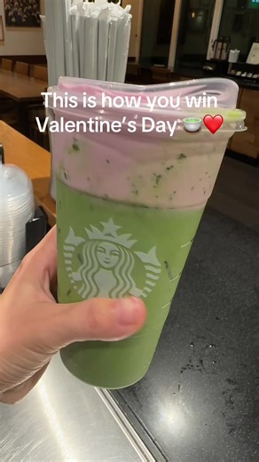 How to order:! Venti iced matcha no classic sub vanilla syrup and raspberry cold foam on too 😋 ! Perfect drink for your valentine #starbucks #starbucksbarista #starbuckssecretmenu #fyp #matchalover