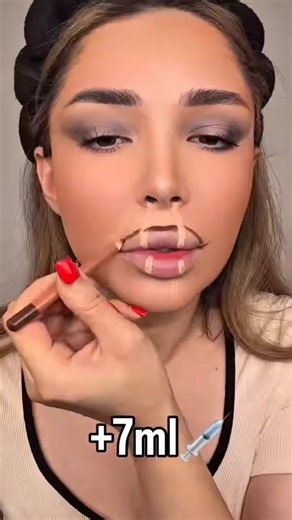 Lip Filler Look at Home 😱 No Injection Hack! 💋✨ #makeuphacks #lipmakeup #youtubeshorts #beautytips