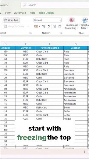 Freeze the Top Row in Excel ❄️ | Excel for Beginners