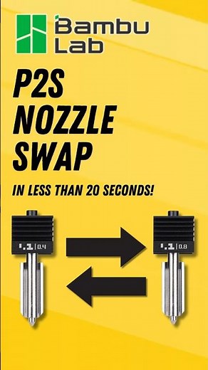 Swapping a Nozzle on the Bambu Lab P2S Takes 20 Seconds! 🔥🤯
