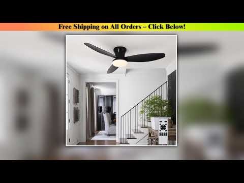 Ceiling Fan with Light 3 Colors, 6 Speeds, Timing, Ceiling Fan with Remote Control 3 Blades for