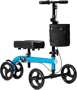 ELENKER Affordable Knee Scooter, Maneuverable Knee Walker, Portable Knee Scooters for Foot Injuries Crutches Alternative Blue