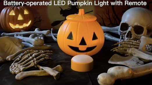 Battery Operated LED Pumpkin Light with Remote