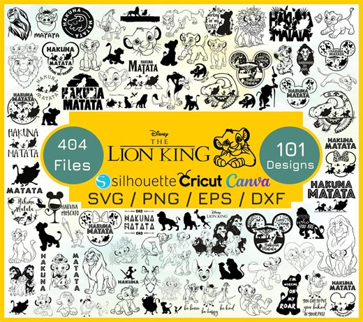 The Lion King Outline Svg Bundle, Baby Simba Png Bundle, Lion King Svg Bundle, Svg Files for Cricut and Silhouette, Clipart Digital download - Etsy