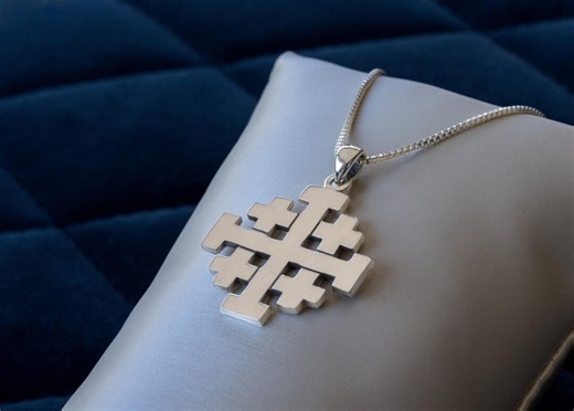 Jerusalem Cross Pendant | Christian Church Necklace | Engraved Jerusalem Holy Land Gift | Baptism Faith Jewelry for Men Women | Silver 925 - Etsy