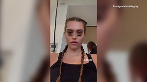 Amelia Hamlin dons skimpy dress while walking the Bronx and Banco fashion show