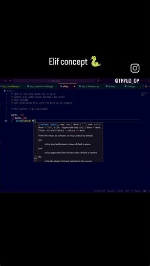 elif means “else if”• Used when you have more than two conditions #youtube #shorts
