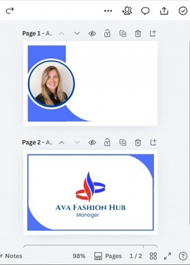Creative Business Card Design Made in Canva