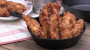 Homemade chicken tenders are the best! Here's the recipe: https://divascancook.com/country-fried-buttermilk-chicken-tenders-recipe/ | Divas Can Cook