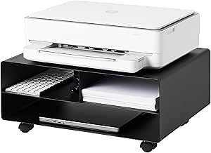 YAMAZAKI Home Tower Desktop Printer Stand - Computer Accessory Office Organizer - Steel