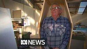 How do you feel about the idea of building your own coffin? A coffin-making community group has popped up in Tasmania's north-west and that's exactly what they're doing. ⚰ Read more: http://ab.co/2tWEP8m | ABC News