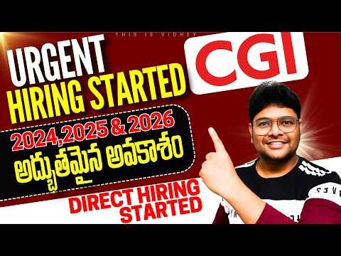 Finally CGI Hiring started | Fresher & Exp | Latest Hybrid Jobs | Telugu Jobs | This is Vidhey