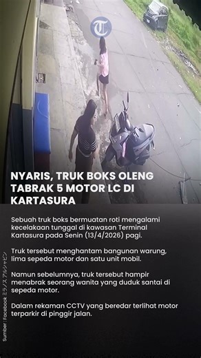 NYARIS Truk Boks Oleng Tabrak 5 Motor LC dan 1 Mobil di Kartasura