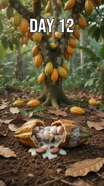 #growth from seed | How Cocoa Grows 🍫 | From Fallen Pod to a Mature Cocoa #CocoaTree #PlantToHarvest