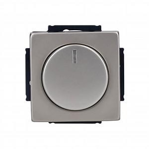 BUSCH-JÄGER, LED-Drehdimmer (LED Dimmer) 6523 U-102 (6523U 102) 6523U102 mit Zentralscheibe 6540-866-102 in PUR Edelstahl