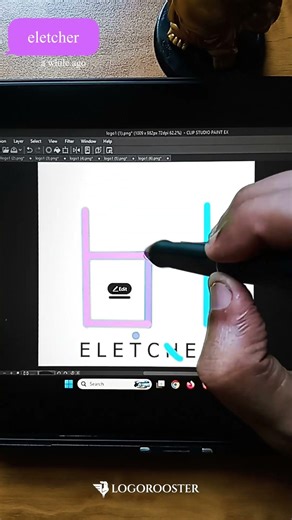 Eletcher Unique Name Logo Design 🔥 | Procreate Typography Logo Process #namelogo #logo #logodesign