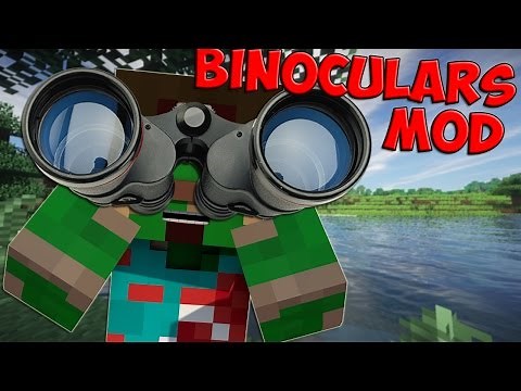 Minecraft Mods: Binoculars Mod - ZOOM IN, NIGHTVISION, and WAYPOINTS! (Minecraft Mod Showcase)