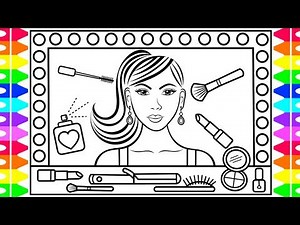 How to Draw MAKEUP on a FACE 💅💄💋MAKEUP on a FACE Drawing | Makeup Coloring Pages