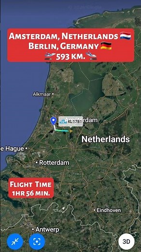 Amsterdam, Netherlands 🇳🇱 to Berlin, Germany 🇩🇪 Flight Route ✈️ KLM