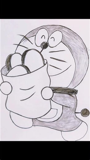 How to Draw Doraemon with Pencil ✏️ | Doraemon Pencil Sketch #shorts #art