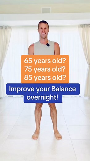 Improve your balance overnight with these simple exercises! Use a chair or something sturdy for support. You can do this routine every day. #seniorfitness #exerciseforbeginners #beginnerworkout #athomeworkout #exerciseforseniors #chairworkouts #balanceexercise #fallprevention