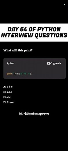 Day 54 | Python Interview prep | Tricky question #shorts #shortvideo #ytshorts #effectking #trending