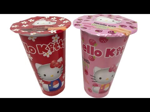Hello Kitty Pocky Strawberry and Chocolate Unwrapping