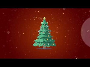 Free Flat Design Christmas Tree Loop | 2D Vector Animation Blue Screen