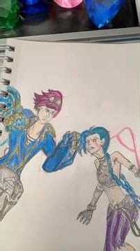 Jinx vs Vi drawing from Arcane