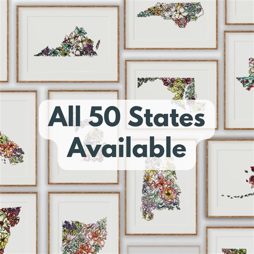 MONTANA Wildflowers State Art Print Fine Art Floral Map Poster Wall Art Unique Housewarming Military Gift Christmas Gift - Etsy