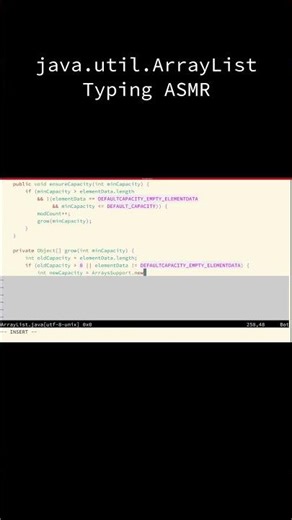 【Vim/ Neo Vim】ArrayList | Java API Classes Typing ASMR【No Talking】 #typing #asmr #programming