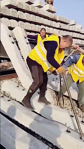 Railway cement sleeper installation process