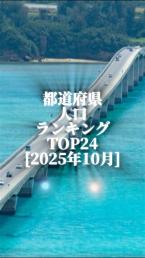 最新版都道府県人口ランキングトップ24#地理系