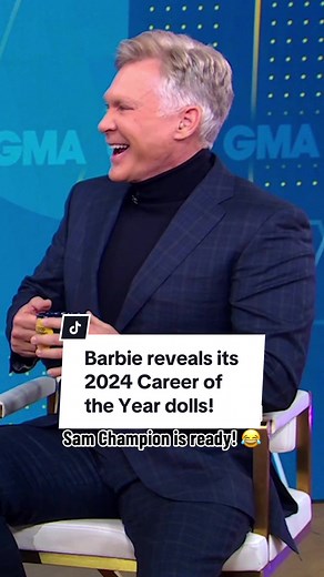 @barbie reveals its 2024 Career of the Year is dedicated to “Women in Film,” and Sam Champion is ready to pitch film executive Barbie! 🎬😂 #Careers #Barbie