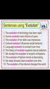 Learn English sentences using the word Evolution #learnspokenenglish #English #englishteacher #englishtips #Evolution | English Learning