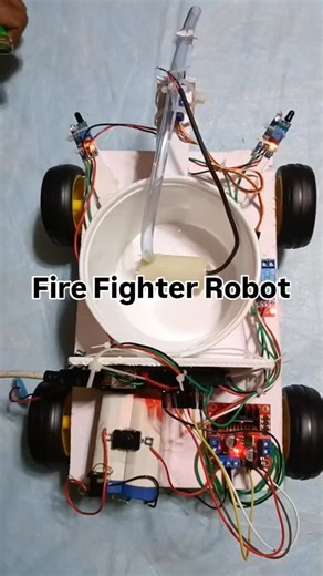 Project Hub on Instagram: "Fire Fighter Robot #projecthub #reels #engineering #ytshorts #projectideas #arduinoprojects #electronics #robot #roboticsworkshop #pmshrischools #kvs #navodaya #school #atllab"