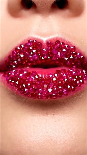 Scarlet Ruby Class-Ring Lipstick ASMR ❤️💎 Crystal Lips with Soft Sparkle Sounds