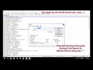 Chuyển file Excel sang VCF