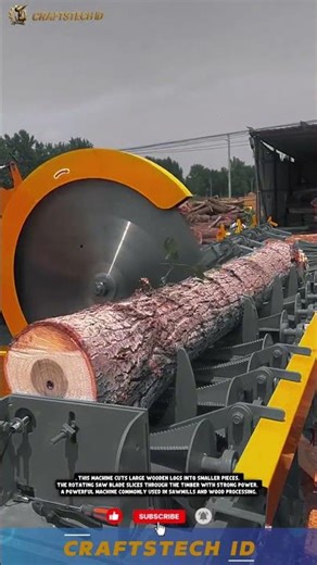Powerful Log Cutting Machine for Processing Wooden Trunks in Woodworking #industrialmachines