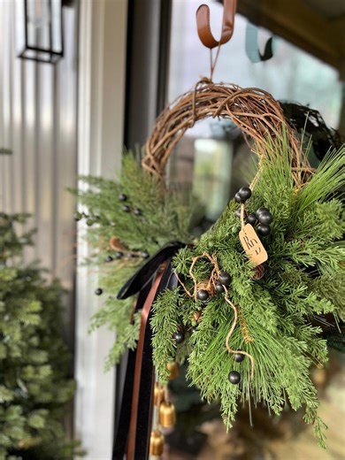 Elegant Winter Wreath With Blue Velvet Ribbon and Berries. Christmas Wreath. Seasonal Decor. - Etsy