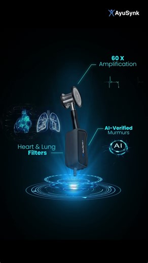 Detect subtle murmurs with 60X amplification & heart filters.