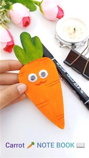 Aesthetic DIY Mini Note Book 🥕 #shorts #craft #viral #art #ytshorts