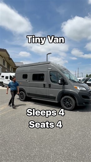 This tiny campervan can seat and sleeep 4z things the all-new 2024 Winnebago Solis Pocket 36B with the optional poptop available at Colonial RV #campervan #camping #vanlife | New Jersey Outdoor Adventures with Patrick