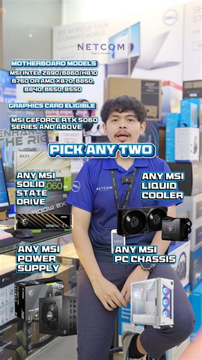 It’s time to ENHANCE THE RIG! 💪 Partner with NETCOM and MSI to build your ultimate custom gaming PC and snag a FREE Steam Game Code (Cronos: The New Dawn or Grand Theft Auto V Enhanced) when you include at least 3 MSI components! Plus, remember that every spend of $50 or more automatically enters you into our 30th Anniversary Lucky Draw for a chance to win from a prize pool of up to $10,000! Double the fun, double the chance to win! For more details, visit us in-store or whatsapp us at 8139868.