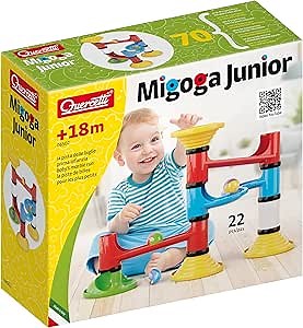 Quercetti Migoga Junior Marble Run First Ball Track Set for Ages 18 Months + (Made in Italy)