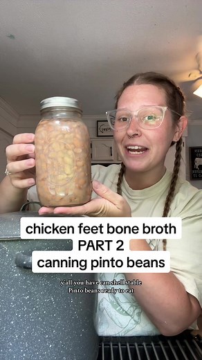Homemade Canning Recipe: Using Chicken Feet Bone Broth for Pinto Beans