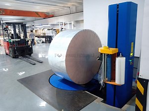 [Hot Item] High Speed Rotary Cylinder Winding Packing Machine Wooden Barrel Plastic Drum Full Packing Machine