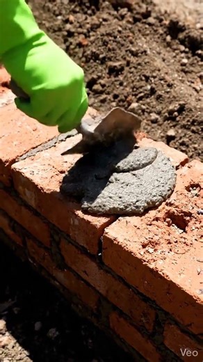 Satisfying Bricklaying: Perfect Mortar Spread & Ridges 🧱✨