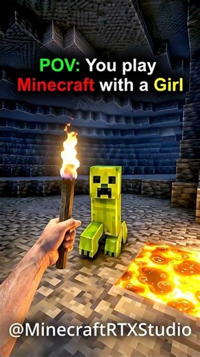 POV: You Play Minecraft with a Girl ❤️ #shorts
