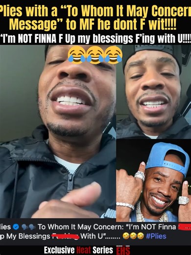Plies with a “To Whom It May Concern Message” to MF he dont F wit!!!! #plies #florida #rapbeef